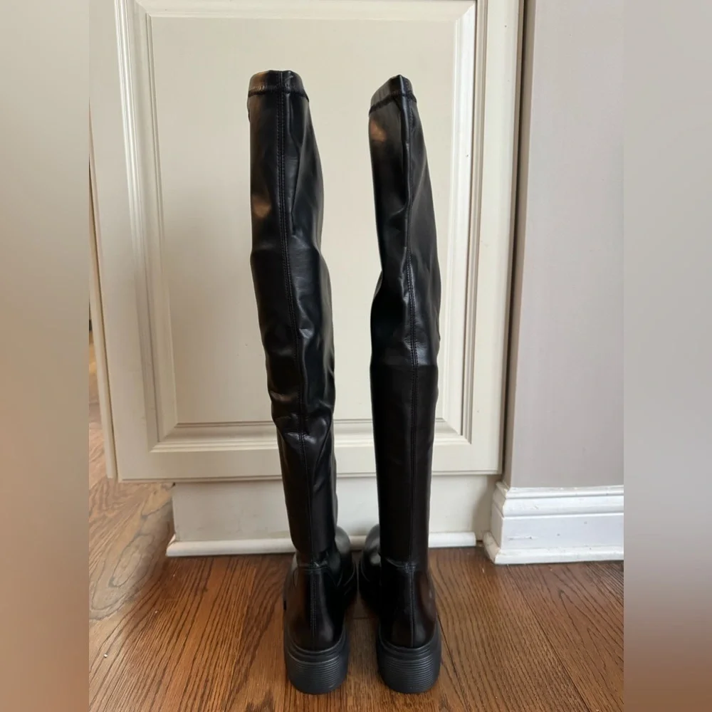 Aquatalia Norina Weatherproof Over The Knee Black Leather Boot 9